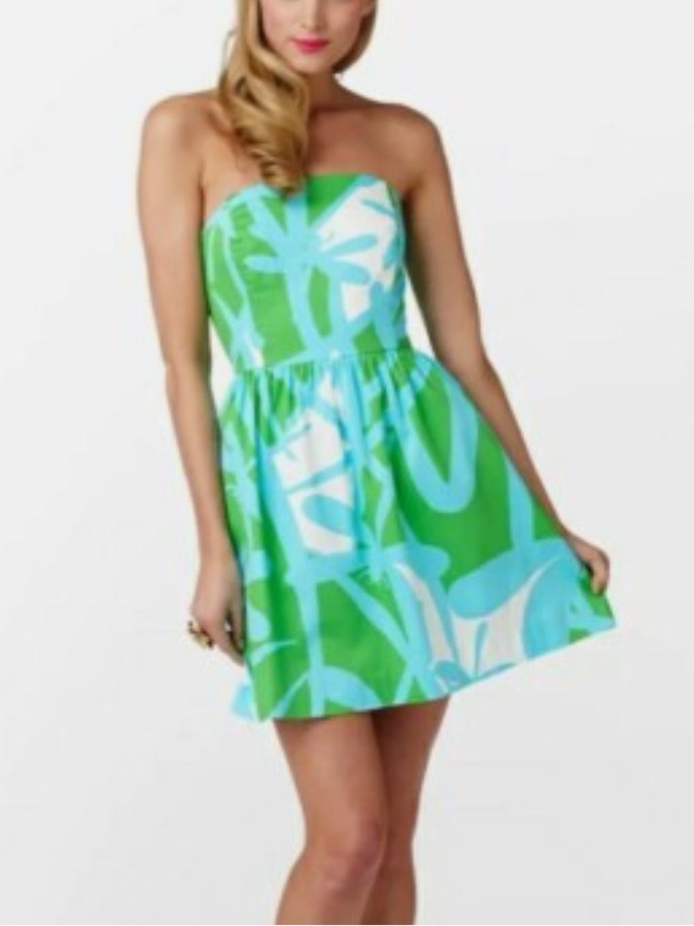 Lilly Pulitzer Aqua & Green Printed Girls' Dress